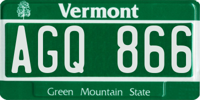 VT license plate AGQ866