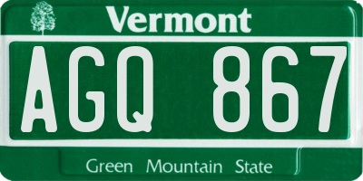 VT license plate AGQ867