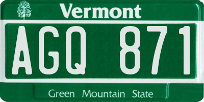 VT license plate AGQ871