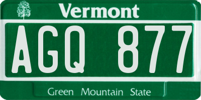 VT license plate AGQ877