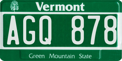 VT license plate AGQ878
