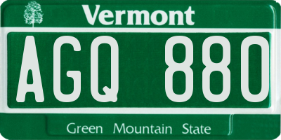 VT license plate AGQ880