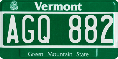 VT license plate AGQ882
