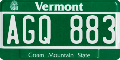 VT license plate AGQ883