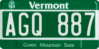 VT license plate AGQ887