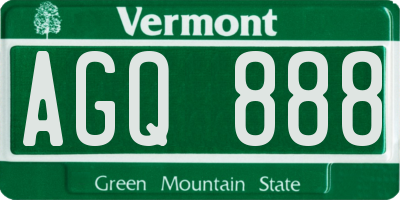 VT license plate AGQ888