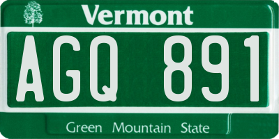 VT license plate AGQ891