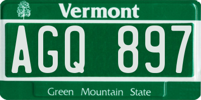 VT license plate AGQ897