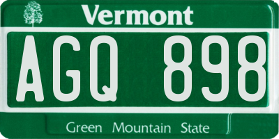 VT license plate AGQ898