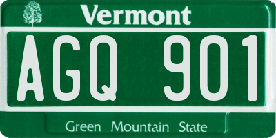 VT license plate AGQ901