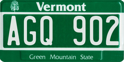 VT license plate AGQ902