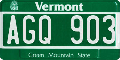 VT license plate AGQ903