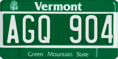 VT license plate AGQ904