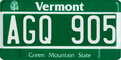 VT license plate AGQ905
