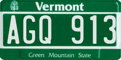 VT license plate AGQ913