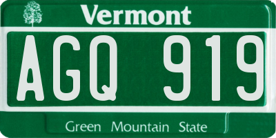 VT license plate AGQ919
