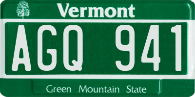 VT license plate AGQ941