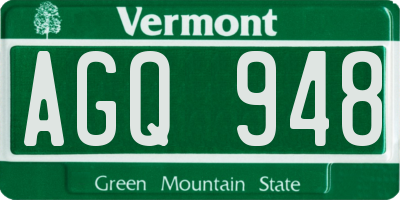 VT license plate AGQ948