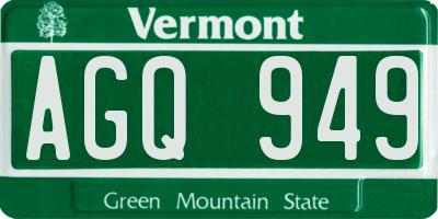 VT license plate AGQ949