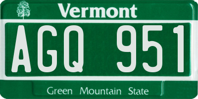 VT license plate AGQ951