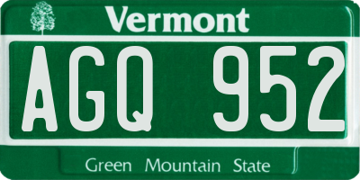 VT license plate AGQ952