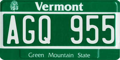 VT license plate AGQ955