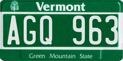 VT license plate AGQ963