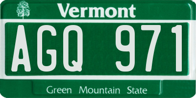 VT license plate AGQ971