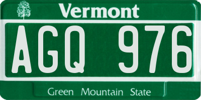 VT license plate AGQ976