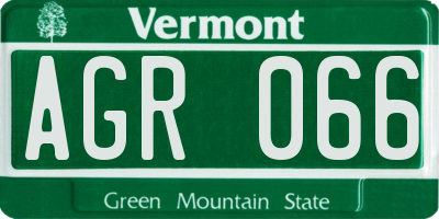 VT license plate AGR066