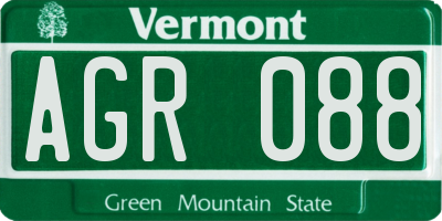 VT license plate AGR088