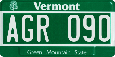 VT license plate AGR090