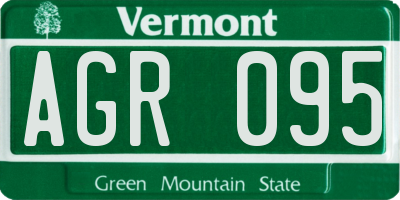 VT license plate AGR095