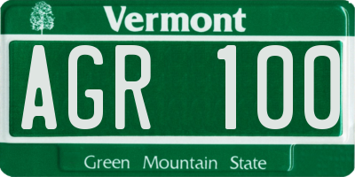 VT license plate AGR100