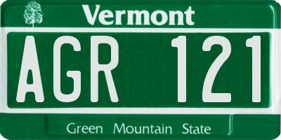 VT license plate AGR121