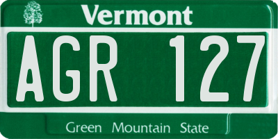 VT license plate AGR127