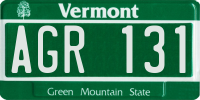 VT license plate AGR131
