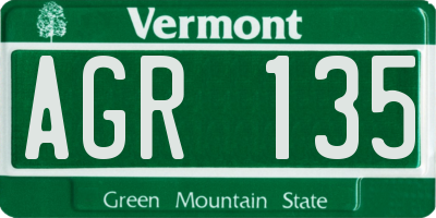 VT license plate AGR135