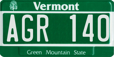 VT license plate AGR140