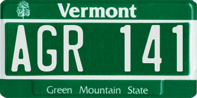 VT license plate AGR141