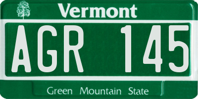 VT license plate AGR145