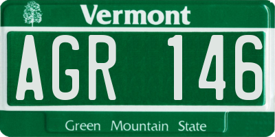 VT license plate AGR146