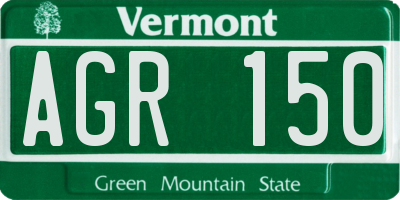 VT license plate AGR150