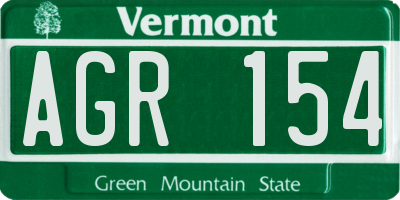 VT license plate AGR154