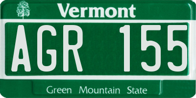 VT license plate AGR155