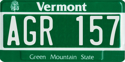 VT license plate AGR157