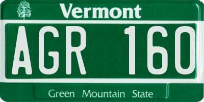 VT license plate AGR160