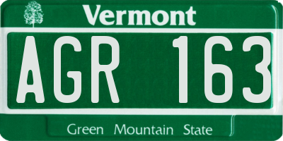VT license plate AGR163