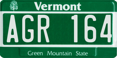 VT license plate AGR164