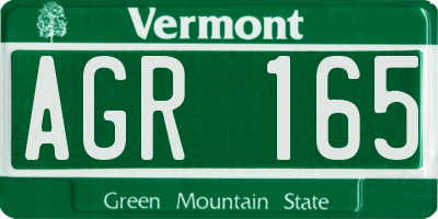 VT license plate AGR165